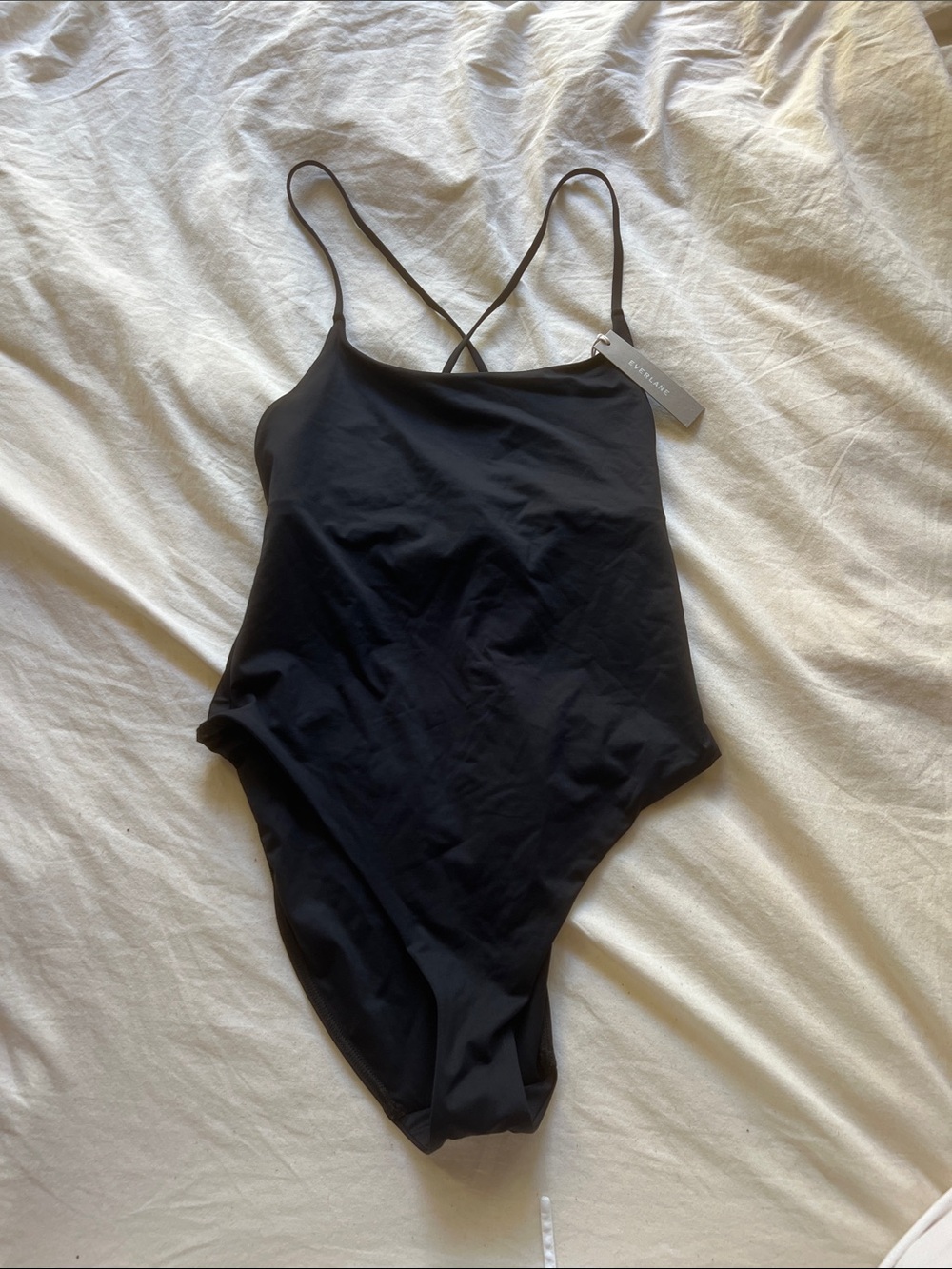Everlane Black Crossback One-Piece Swimsuit
